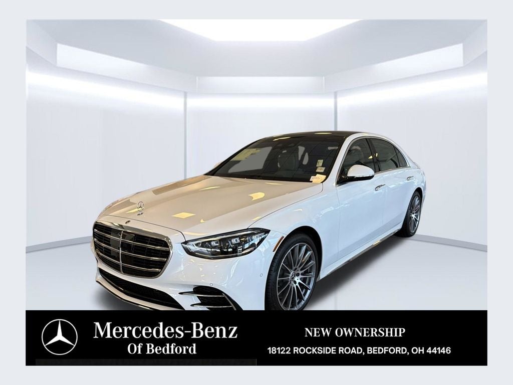 2026 Mercedes-Benz S-Class S 580 4MATIC in Night Black Magno — front three-quarter view