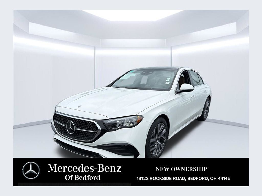 2026 Mercedes-Benz E-Class E 350 4MATIC in White — front three-quarter view