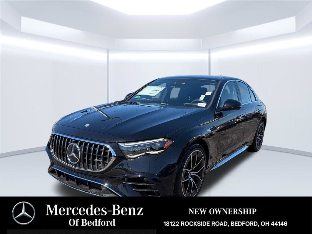 2026 Mercedes-Benz E-Class E 53 AMG 4MATIC in Obsidian — front three-quarter view